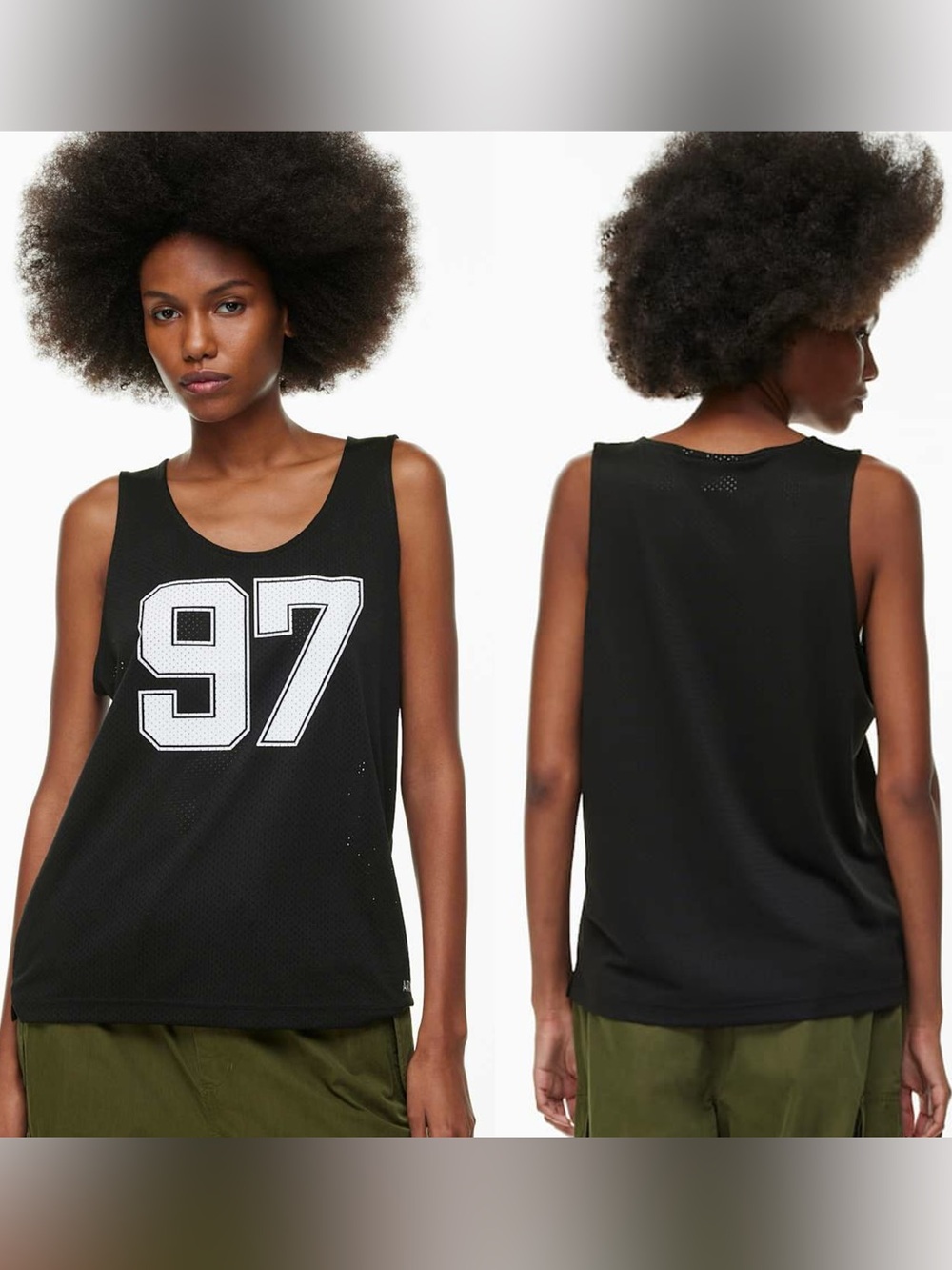 Aritzia Halftime Tank Mesh Jersey Varsity Tank Black/White Women’s - Size XSmall